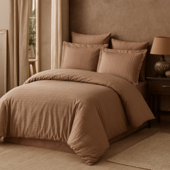 Hobby %100 Pamuk Premium Pamuk Saten Stripe Çift Kişilik Nevresim Takımı