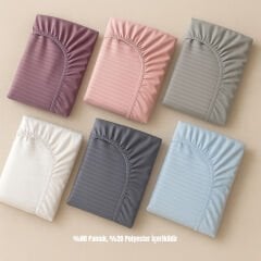 Sutra Pamuk Saten Çarşaf Seti Çift Kişilik Lastikli