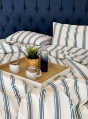 Sutra Ayşa Serisi %100 Pamuk İplik Boyalı Çift Kişilik Nevresim Takımı