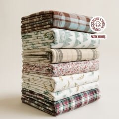 Sutra %100 Pamuk Pazen ( Flanel )  Çift Kişilik Lastikli Çarşaflı Nevresim Takımı