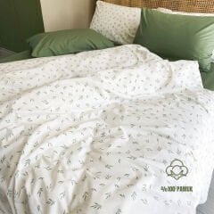 Sutra %100 Pamuk Çift ve Tek Kişilik 63 Tel Akfil Kumaş Nermince Serisi Nevresim Takımı