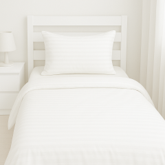 Sutra %100 Pamuk Saten Çizgili Tek Kişilik Nevresim Takımı