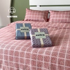 Sutra %100 Pamuk Saten 120 Tel Premium Seri Desenli Çift Kişilik Nevresim Takımı