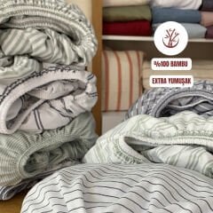 Sutra %100 Bambu Çift Kişilik Ultra Yumuşak Lastikli Çarşaf Seti