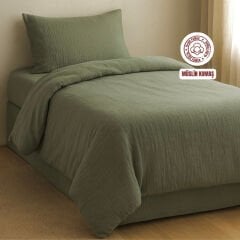 Sutra %100 Pamuk Müslin Kumaş Tek Kişilik Lastikli Çarşaflı Nevresim Takımı