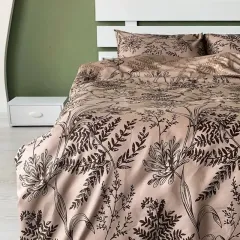 Sutra %100 Pamuk Saten Lastikli Çarşaflı Çift Kişilik Premium Nevresim Takımı