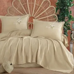Clasy %100 Pamuk Nakış Detaylı Çift Kişilik Pike Takımı