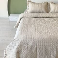 Sutra Vintage Yeni Desen Çift Kişilik Fırfırlı Yatak Örtüsü Seti