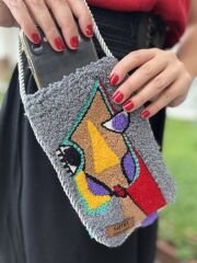 Sutra El Yapımı Punç İşi Telefon Omuz Kol Çapraz Çanta