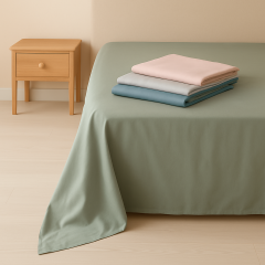 Sutra Pamuk Saten %100 Pamuk Lastiksiz Çift Kişilik Çarşaf