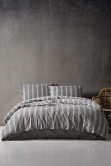 Sutra Sestra Serisi İpliği Boyalı Çift Kişilik Nevresim Takımı