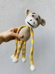 Sutra Çizgili Maymuncuk Amigurumi Uyku Arkadaşı Perde Aksesuarı