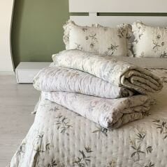 Sutra Flora Serisi Çift Kişilik & Tek Kişilik Yatak Örtüsü Seti