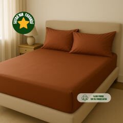 Sutra %100 Pamuk Saten 120 Tel Çift Kişilik Lastikli Çarşaf Seti