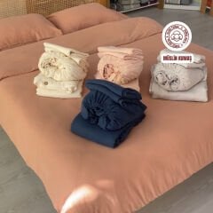 Sutra %100 Pamuk Müslin Kumaş Çift Kişilik Nevresim Takımı