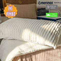 Merinos Modern Line Çift Kişilik 3 Parça Battaniye - Yatak Örtüsü Seti