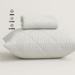 Sutra Sıvı Geçirmez Pamuklu Kapitone Yastık Alezi - Tekli